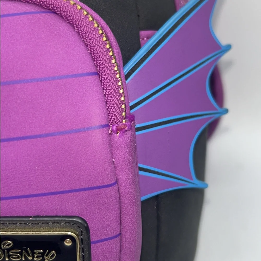 Loungefly Disney Maleficent Dragon Mini Backpack Glow In The Dark Flames - Picture 8 of 9